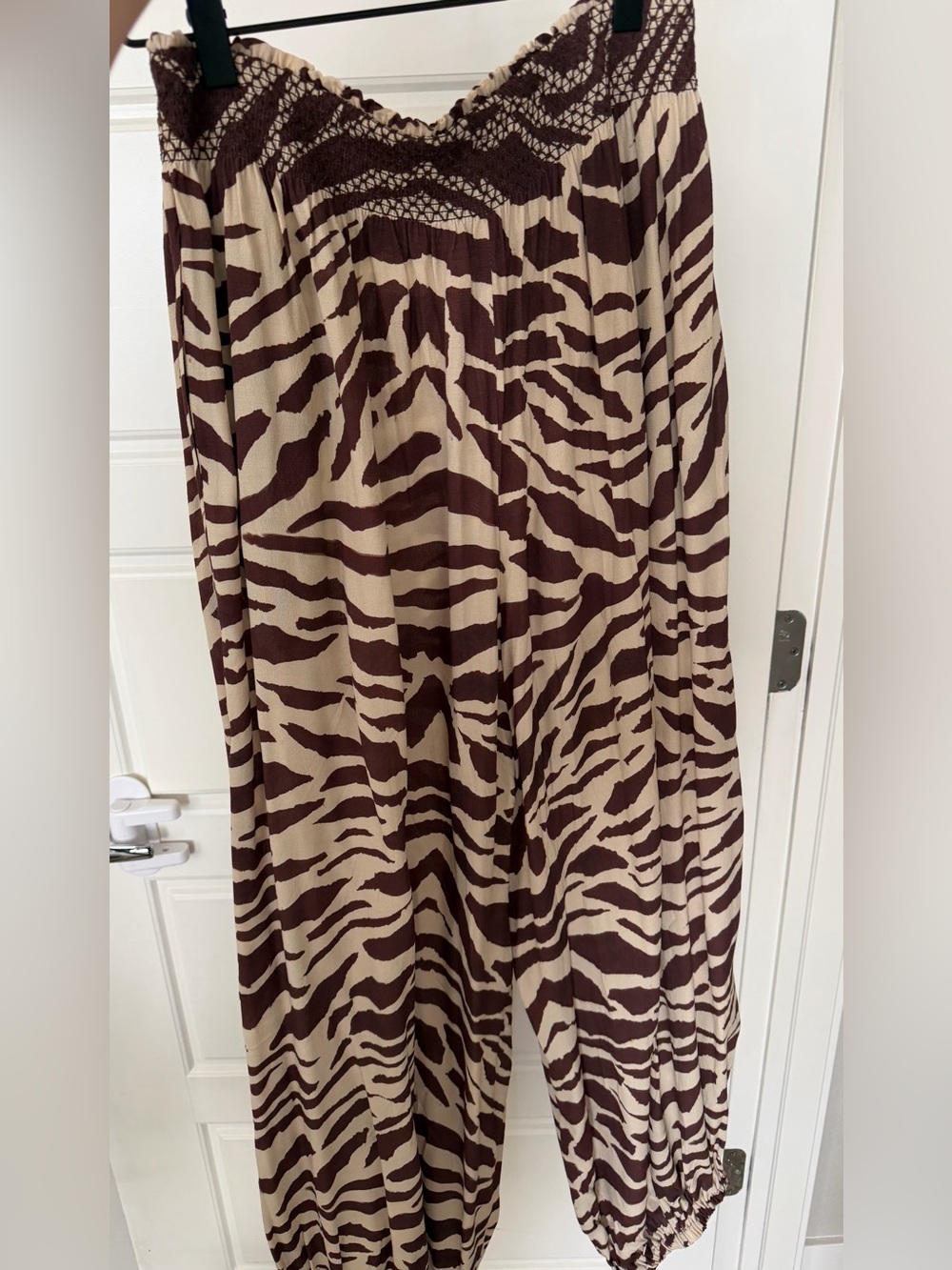 Women’s Zebra-Print Balloon pants in Beige and Brown